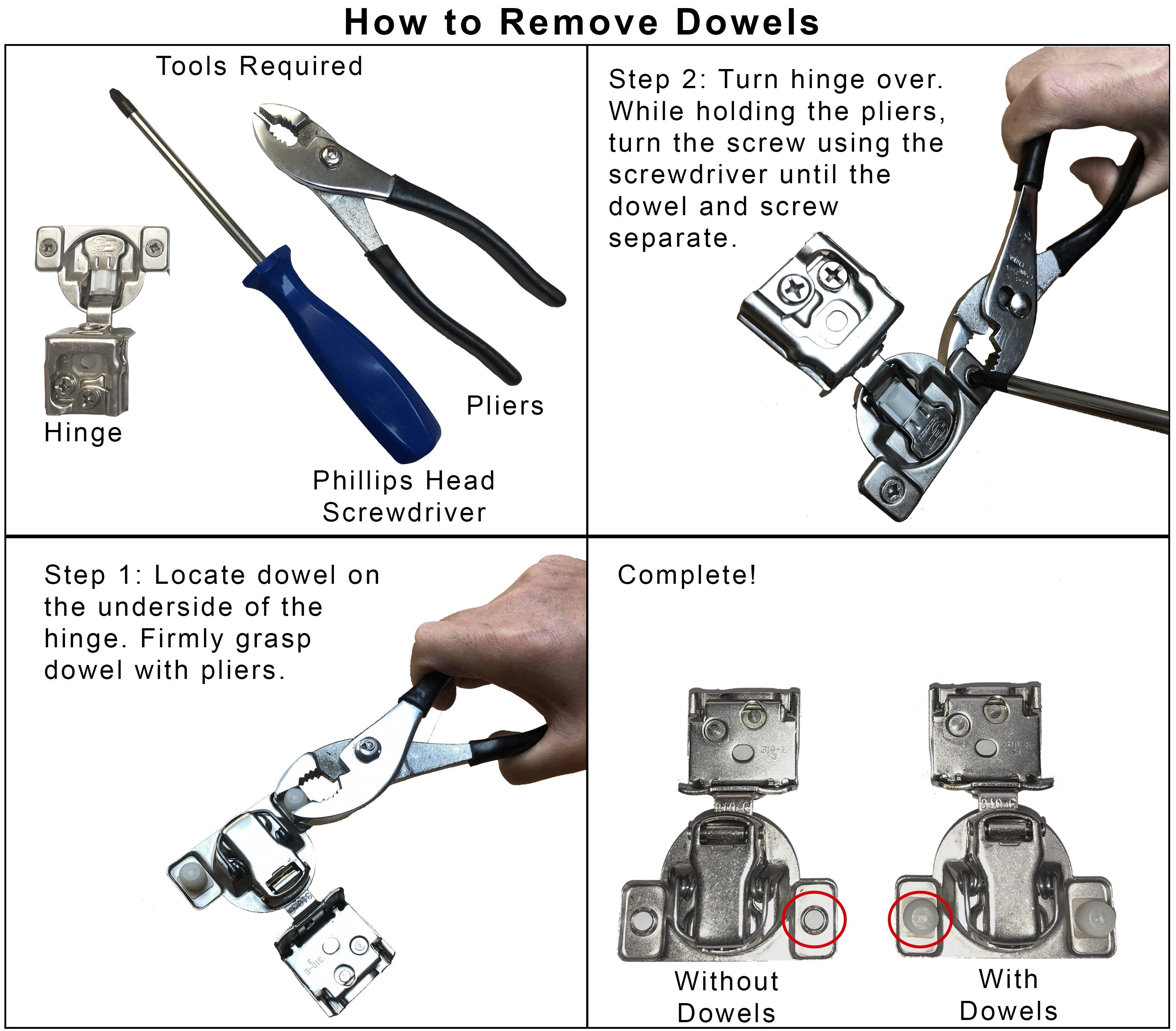 instructions on how to remove old hinges HardwareDirect
