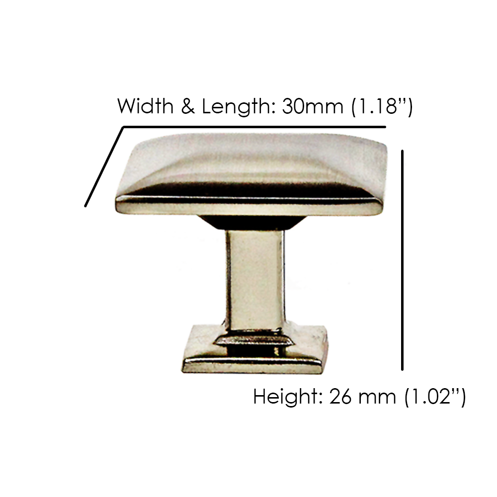 Modern kitchen bath cabinet hardware craftsman collection square modern knob pull brushed nickel dimensions classic traditional transitional HardwareDirect