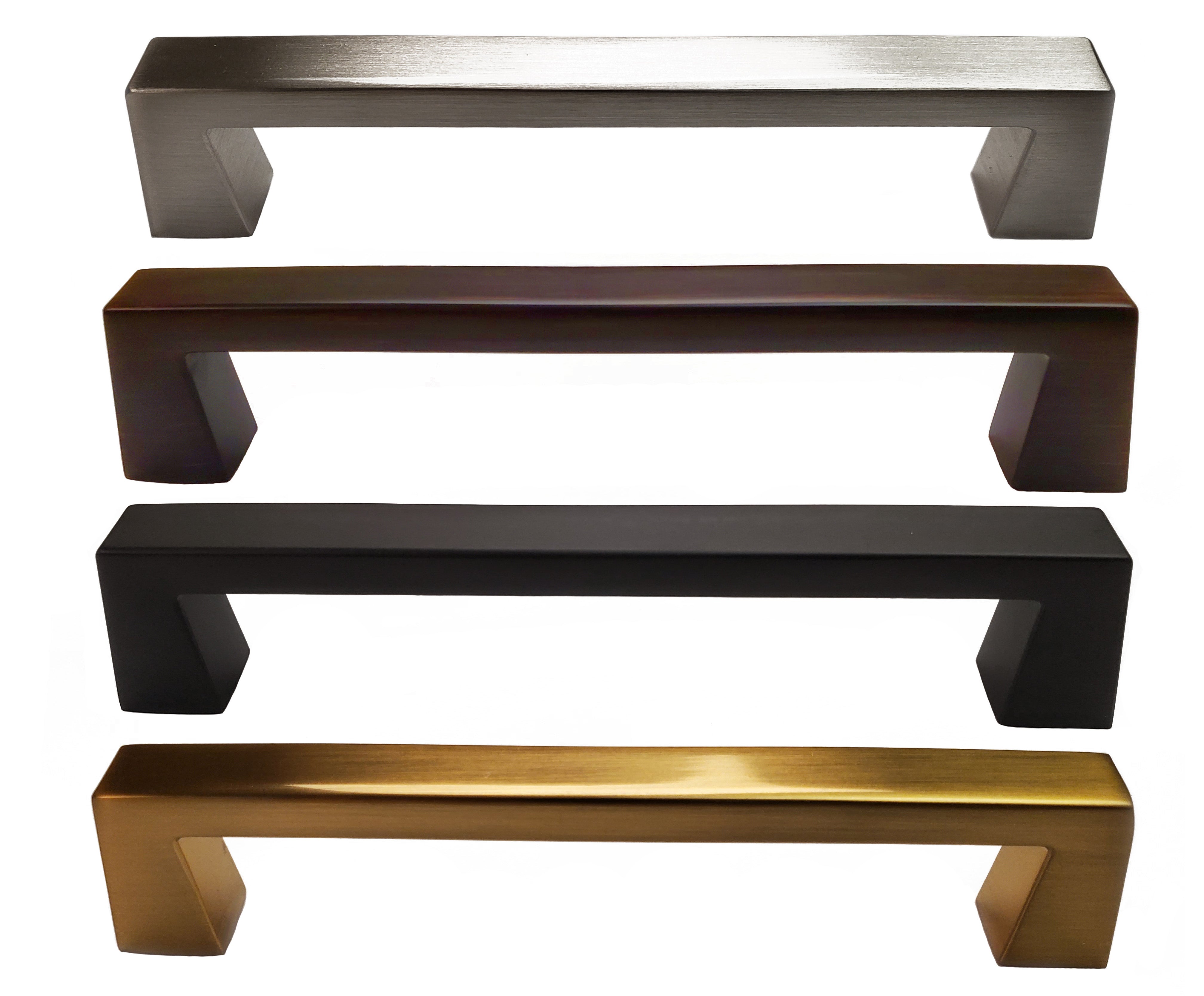 Flared Brushed Nickel Rubbed Bronze Matte Black Champagne Gold Modern kitchen bath cabinet hardware craftsman collection square modern knob pull sleek traditional transitional HardwareDirect