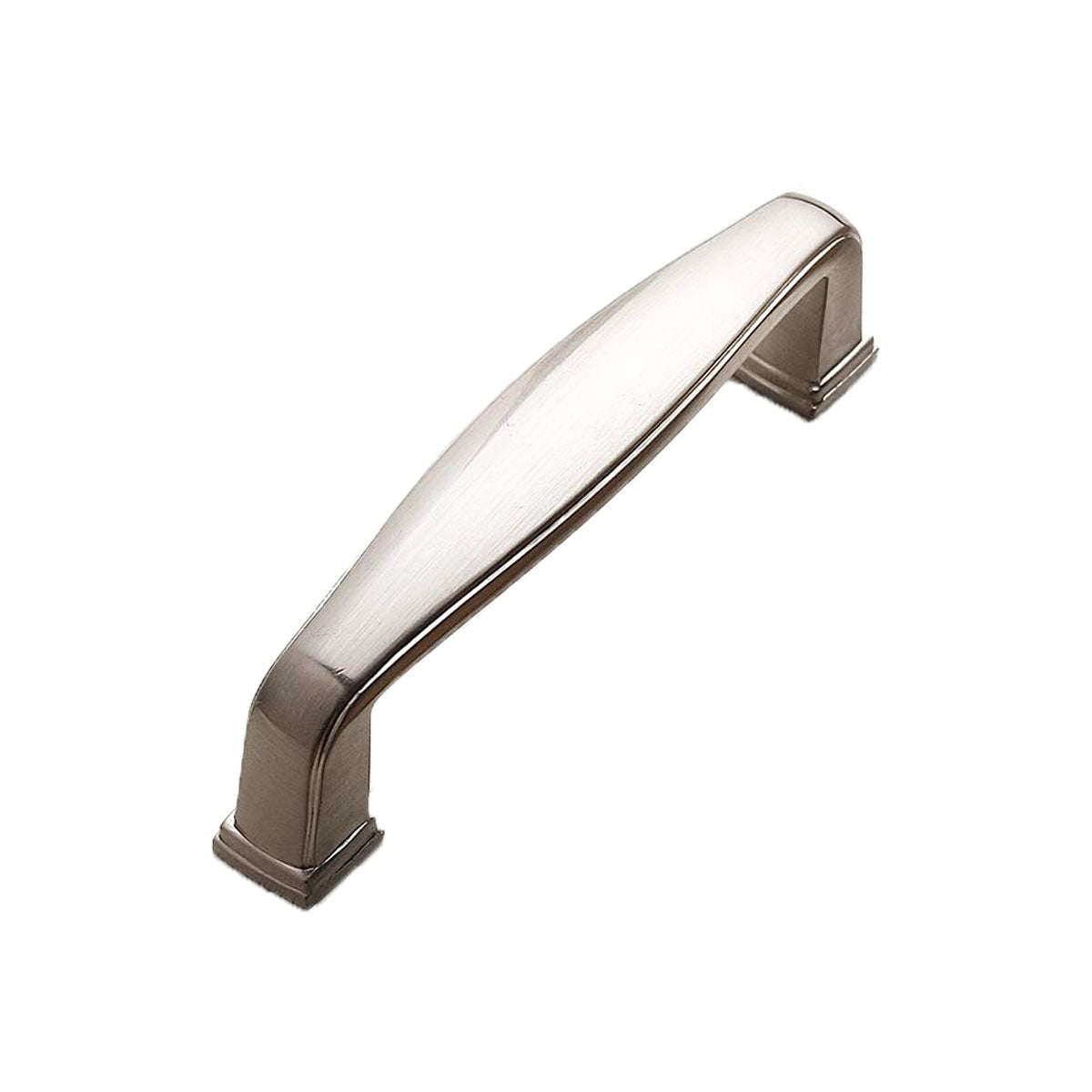 Silver colored Windsor style sleek pull, kitchen or bath cabinets or furniture piece.  Brushed Nickel modern sleek decorative handles HardwareDirect