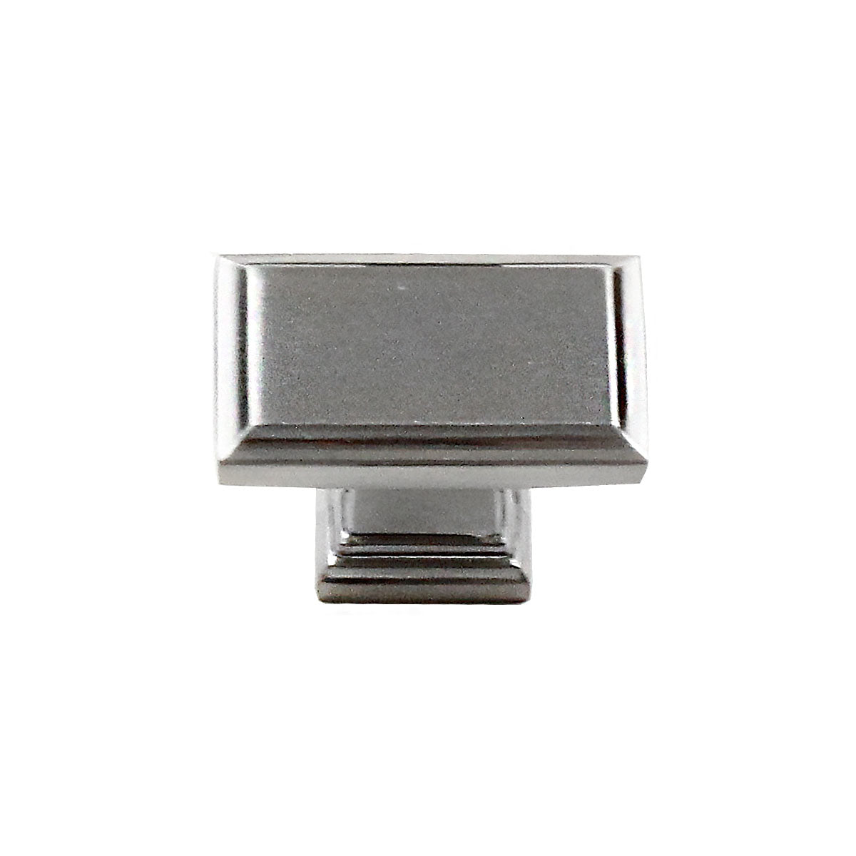 A silver colored knob and a matching handle from the Column Collection, intended for use on a kitchen or bath cabinet or furniture piece. brushed nickel sleek modern contemporary decorative HardwareDirect