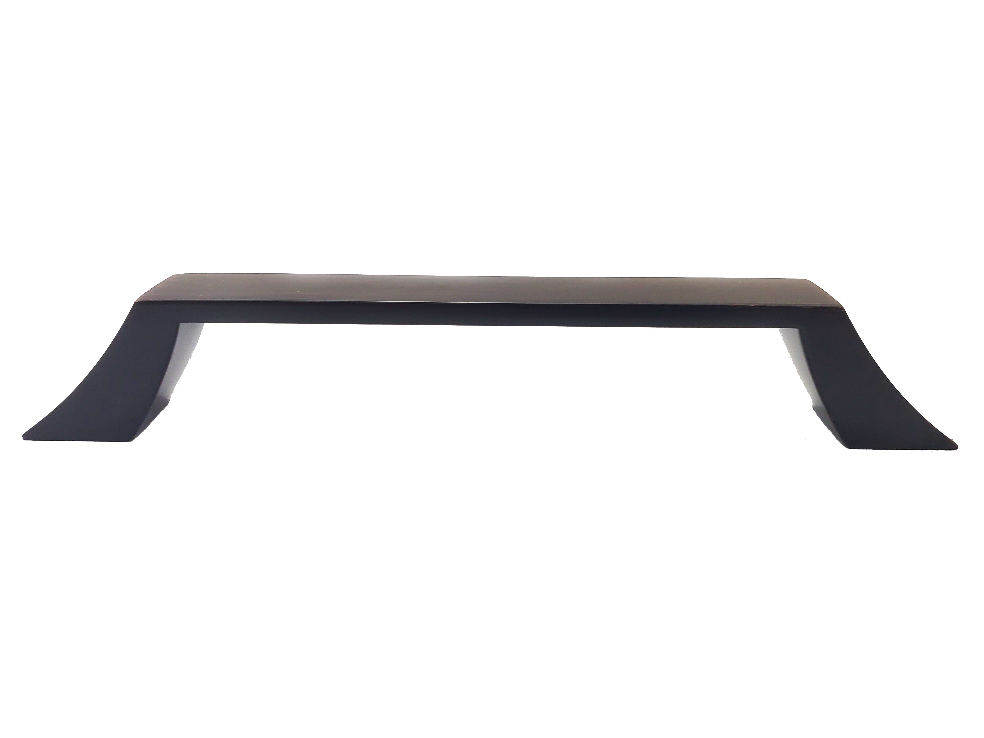 brushed oil rubbed bronze curved Craftsman-style cabinet hardware handles side view.  Sleek curved modern simple comtemporary HardwareDirect for kitchen and bath cabinet pulls and knobs