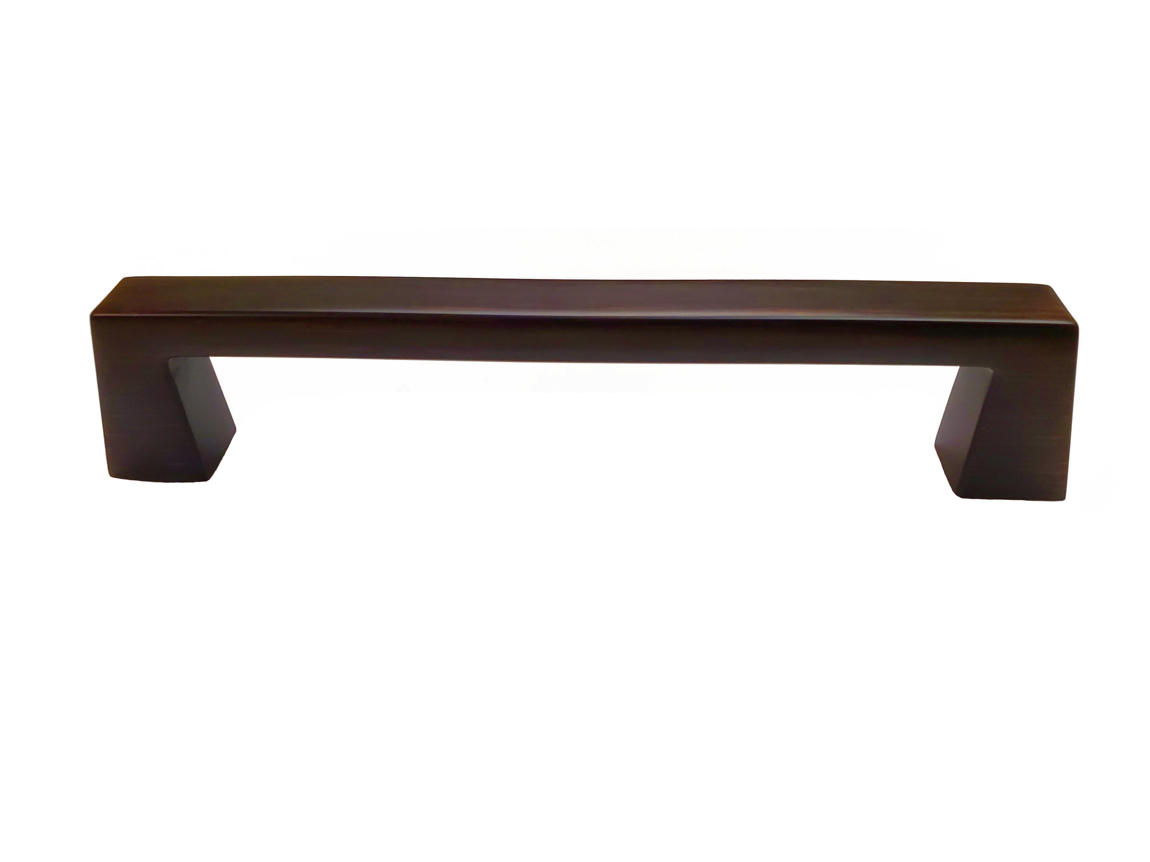 Flared Brushed oil rubbed bronze upclose image Modern kitchen bath cabinet hardware craftsman collection square modern knob pull sleek traditional transitional HardwareDirect