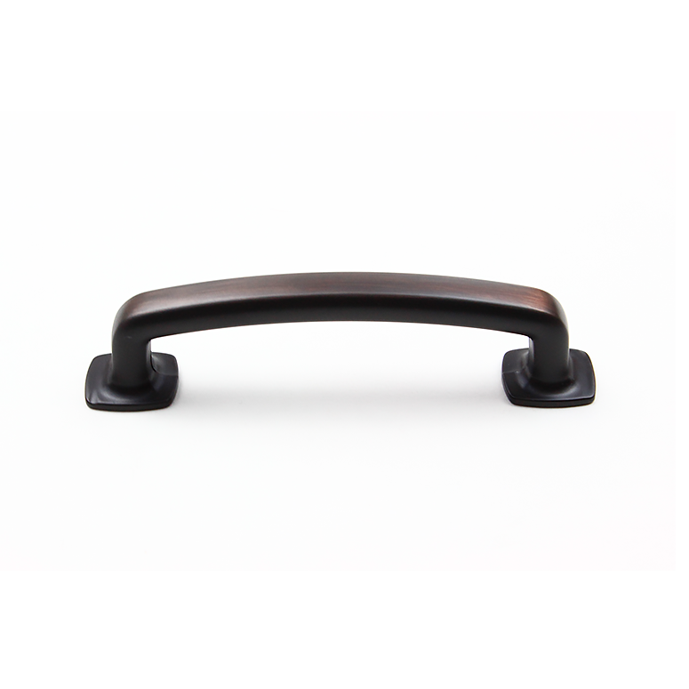 shield-shaped cabinet handles brushed oil rubbed bronze side view.  Kitchen cabinet hardware pulls and knobs.  HardwareDirect modern traditional simple