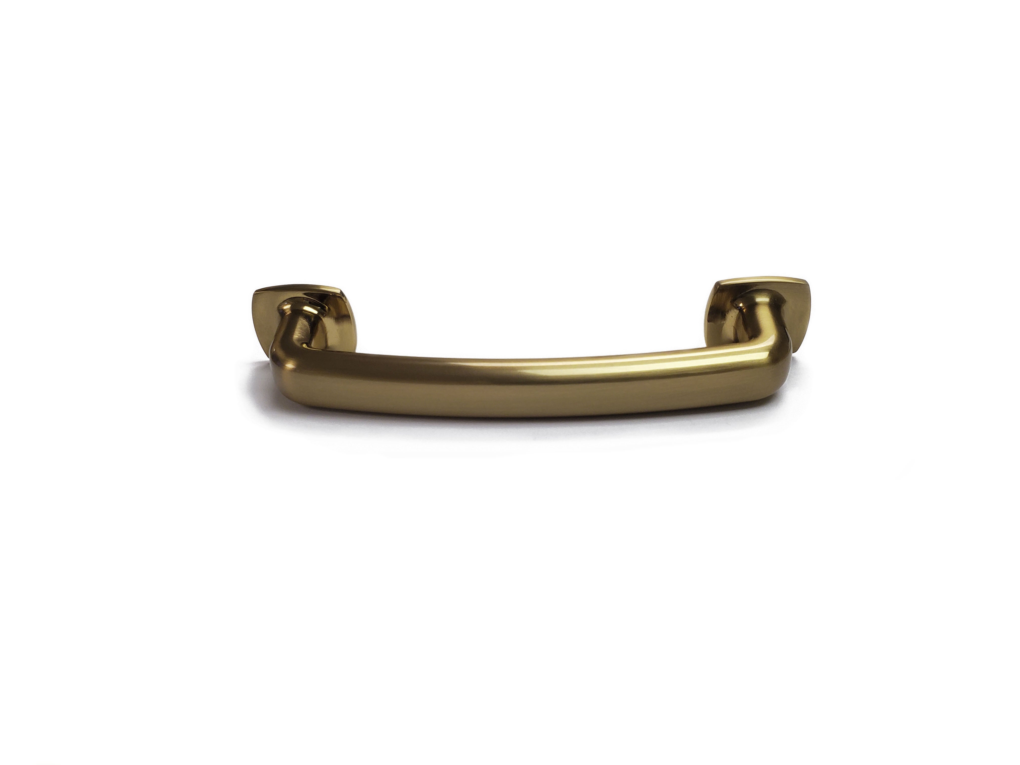 shield-shaped cabinet handles champagne gold bronze top view.  Kitchen cabinet hardware pulls and knobs.  HardwareDirect modern traditional simple