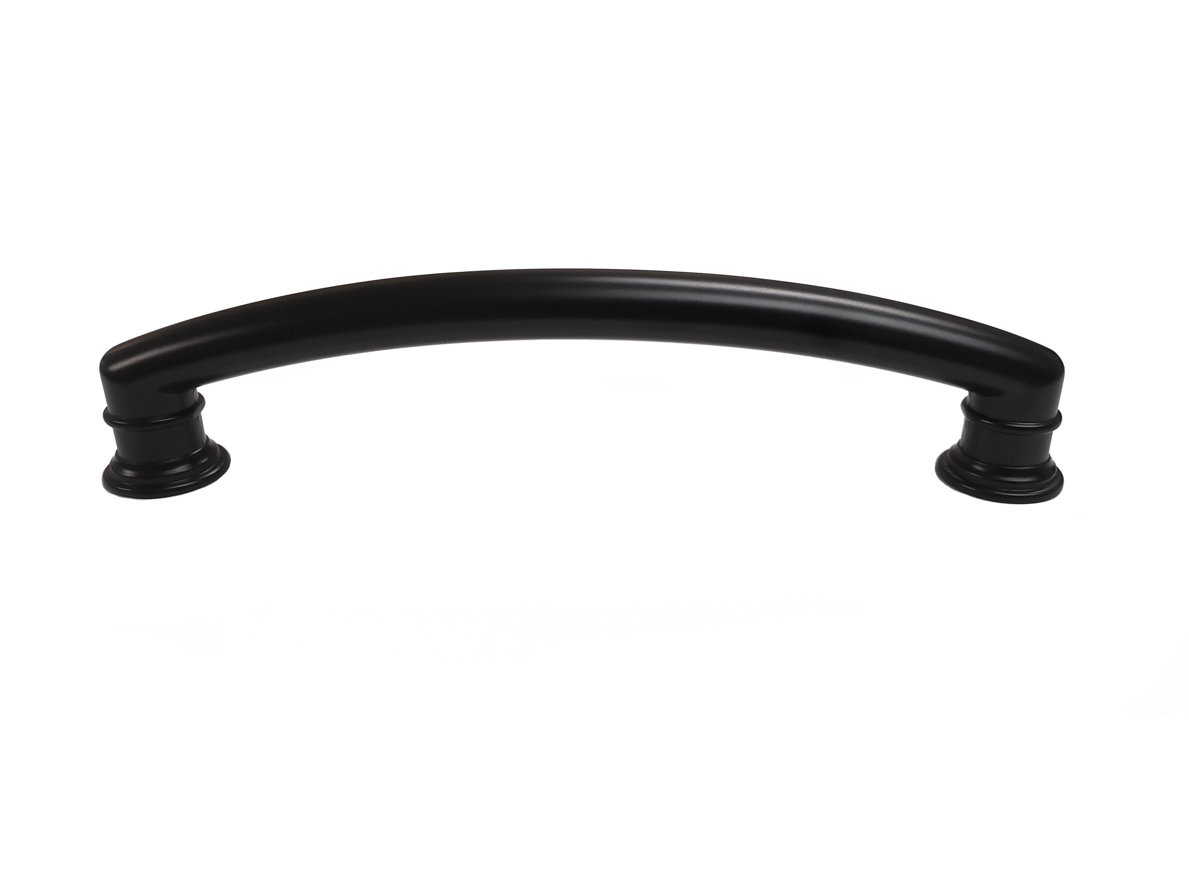 A black-colored handle from the Fountain Collection, intended for use on a cabinet or furniture piece. Matte Black farmhouse sleek modern contemporary decorative HardwareDirect