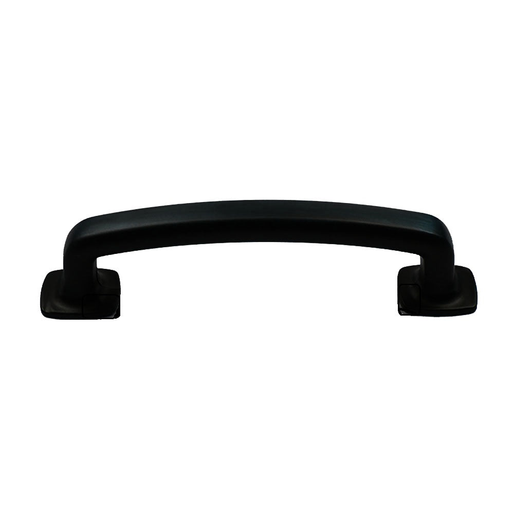 shield-shaped cabinet handles brushed matte black side view.  Kitchen cabinet hardware pulls and knobs.  HardwareDirect modern traditional simple