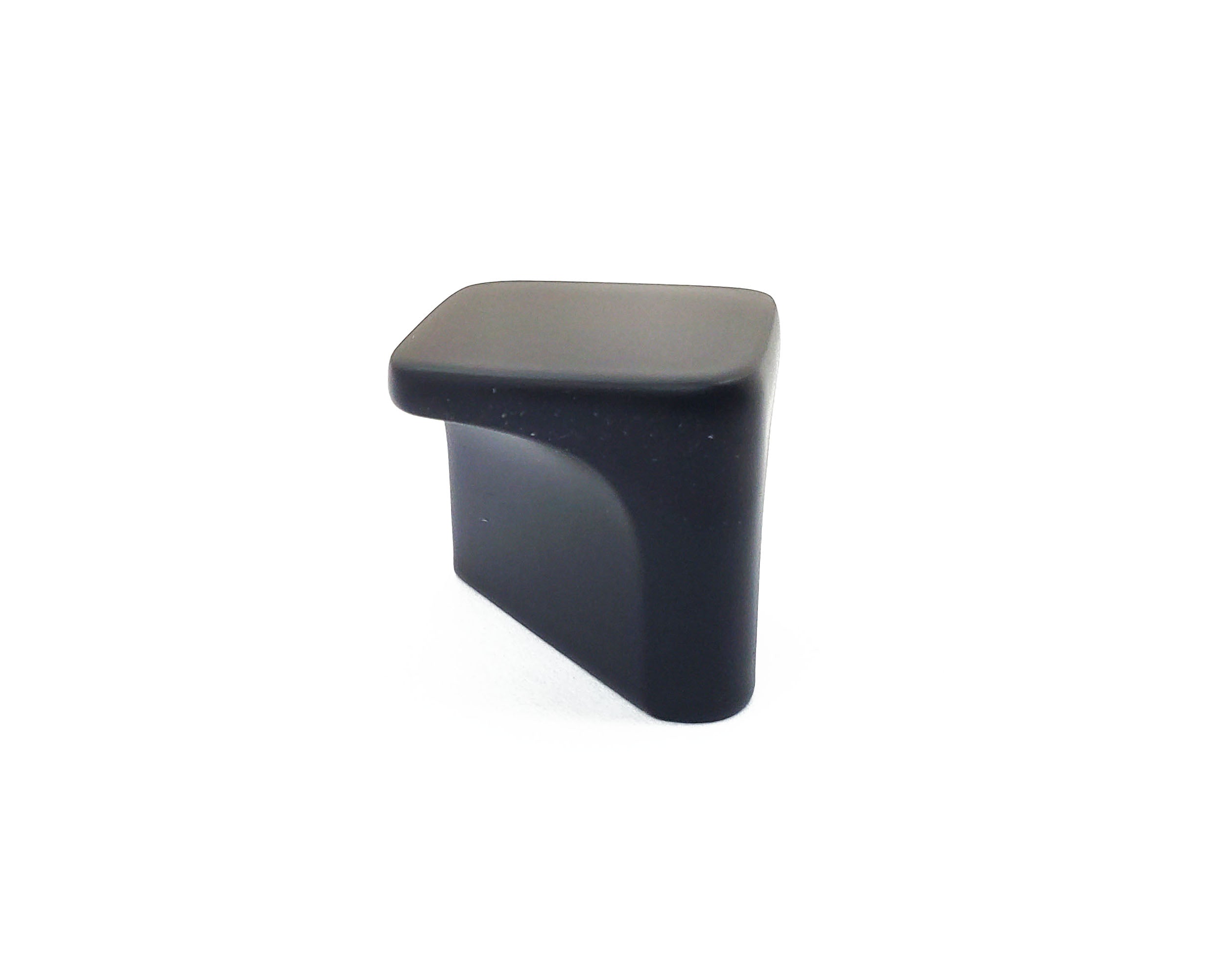 Contemporary cabinet knobs with flat square design in brushed oil rubbed bronze side view for kitchens baths furniture