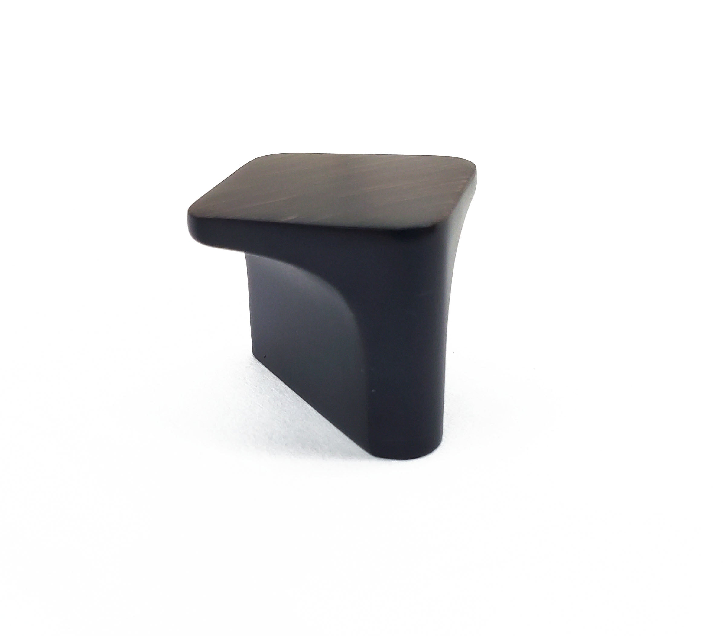 Contemporary cabinet knobs with flat square design in matte black top for kitchens baths furniture
