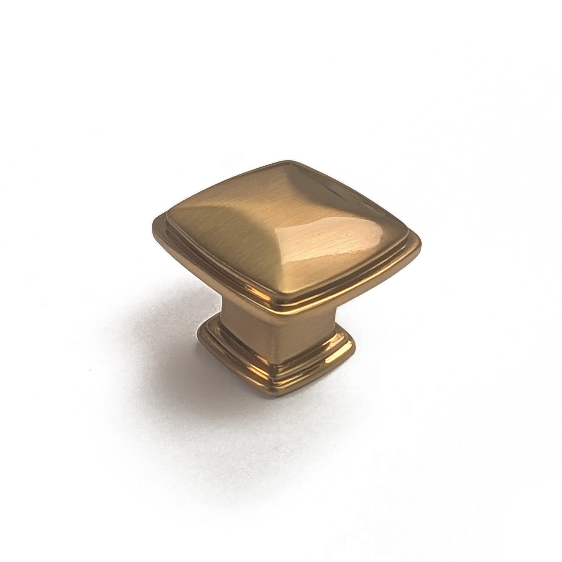 Modern champagne gold square with angles knob for kitchen bath Hardware Direct