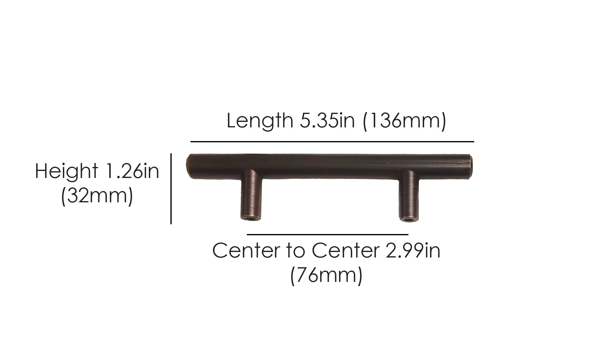 3" center to center t bar brushed oil rubbed bronze tbar collection bar pull for kitchen and bath hardware HardwareDirect
