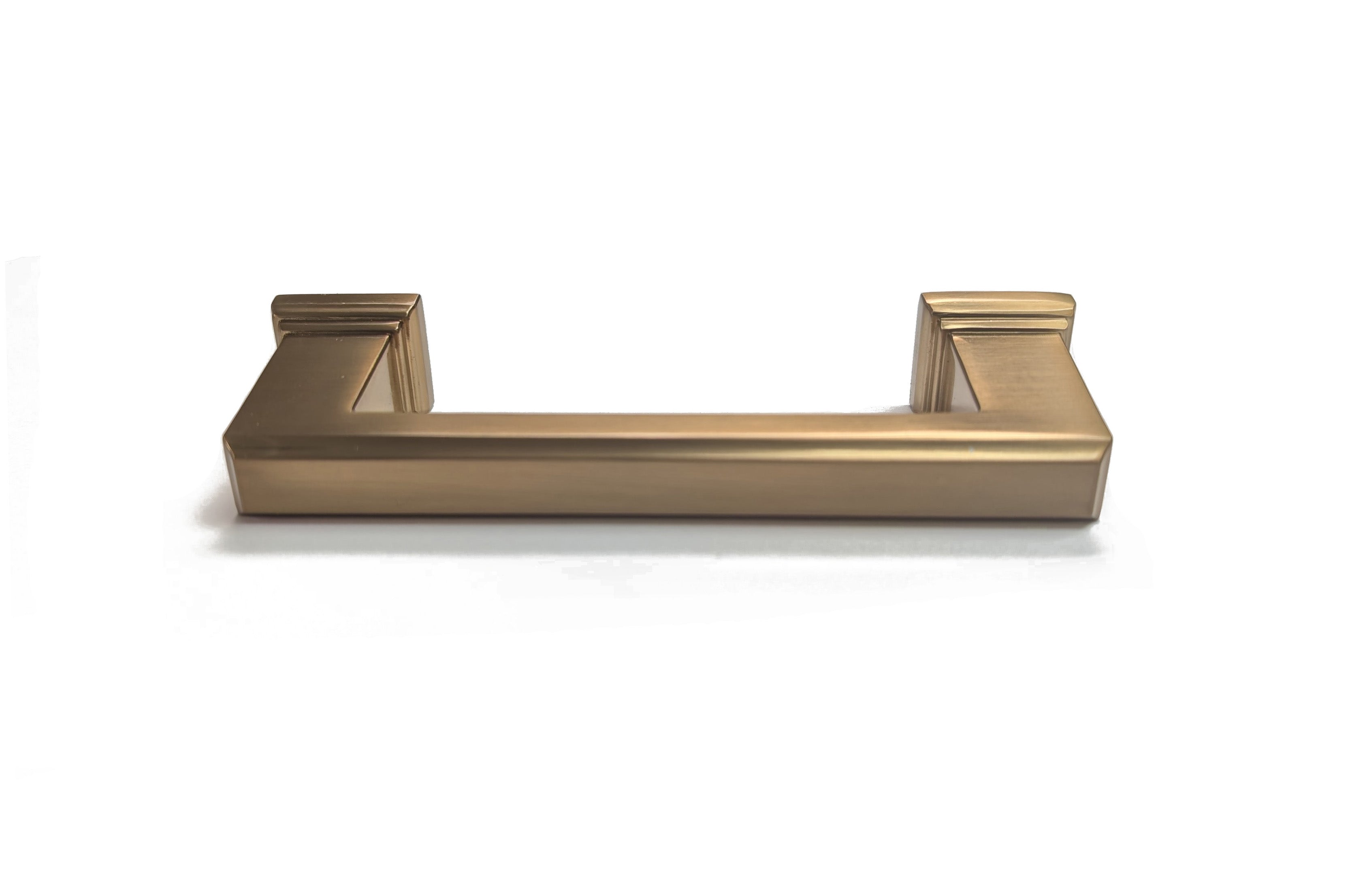 Rose Gold colored handle from the Column Collection, intended for use on a kitchen or bath cabinet or furniture piece.  Champagne Gold Sleek modern contemporary decorative handles HardwareDirect