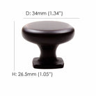 shield-shaped cabinet knob dimensions.   Kitchen cabinet hardware pulls and knobs.  HardwareDirect modern traditional 