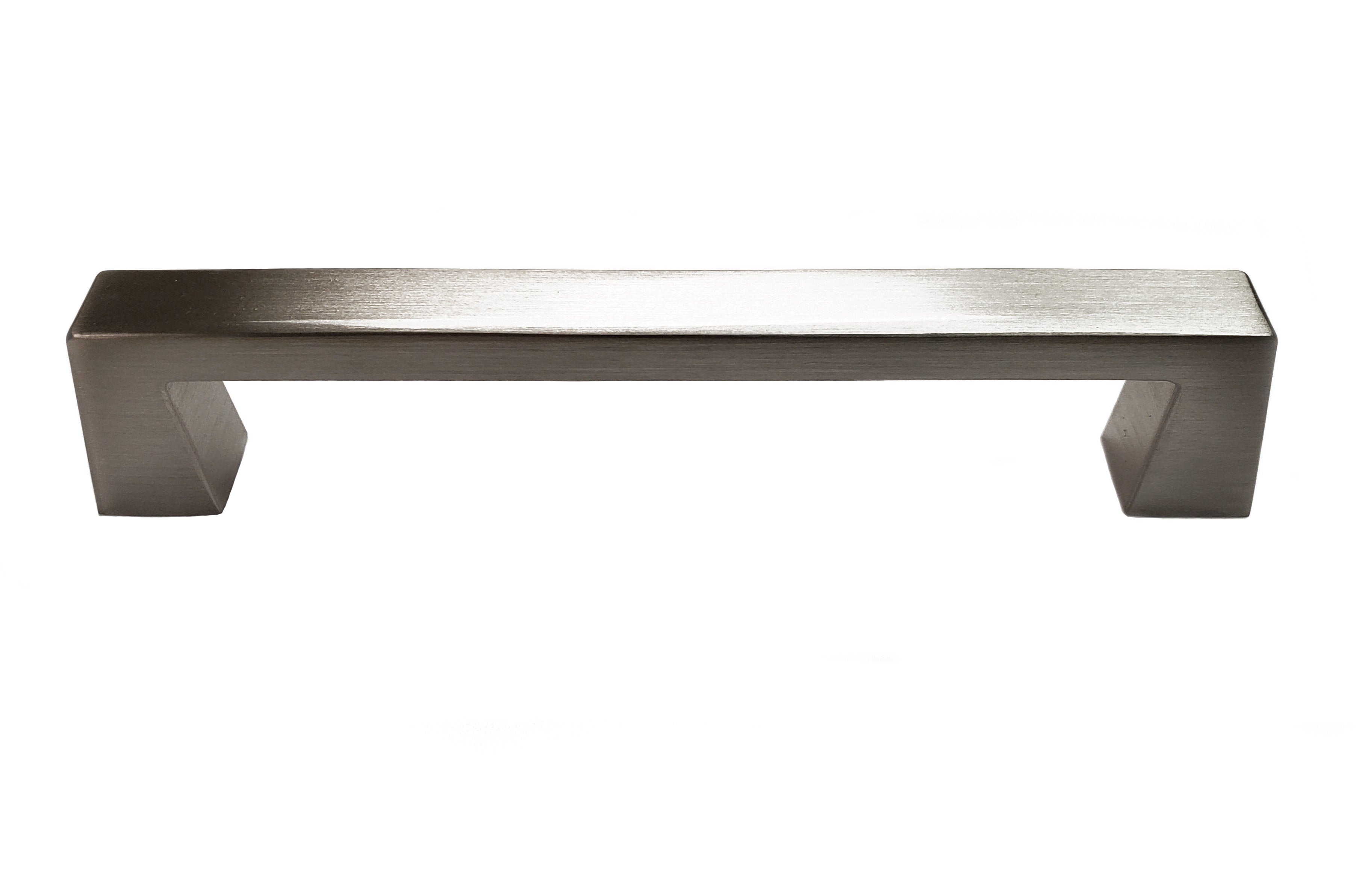 Flared Brushed Nickel Modern kitchen bath cabinet hardware craftsman collection square modern knob pull sleek traditional transitional up close image HardwareDirect