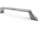 Brushed Nickel curved classic craftsmane cabinet pulls and knobs for kitchen or bathroom cabinets square modern side view close