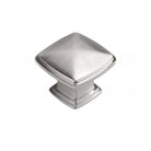 Silver colored Windsor style square knob, kitchen or bath cabinets or furniture piece.  Brushed Nickel modern sleek decorative handles HardwareDirect