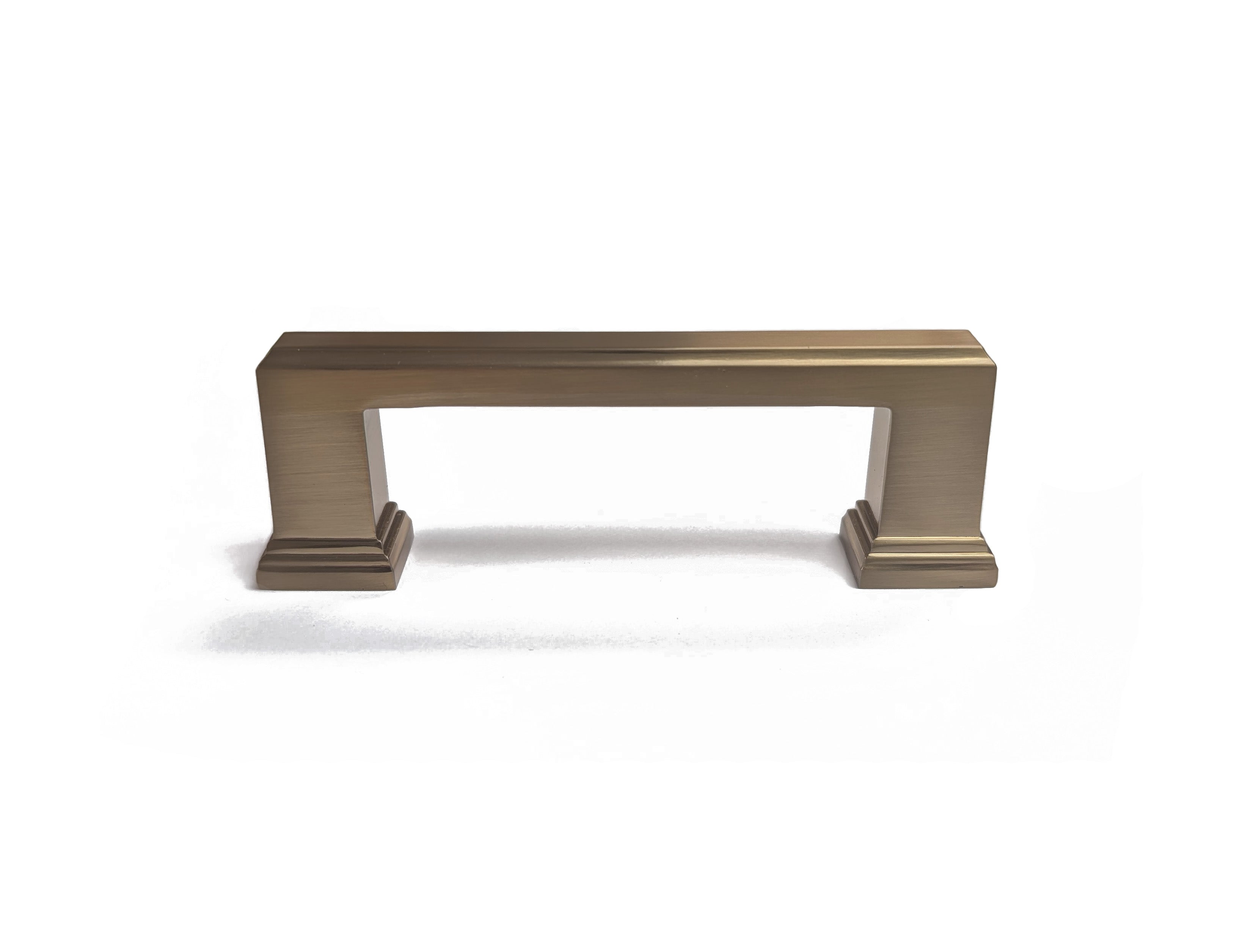 Rose Gold colored handle from the Column Collection side view, intended for use on a kitchen or bath cabinet or furniture piece.  Champagne Gold Sleek modern contemporary decorative handles HardwareDirect