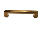 Flared champagne gold bronze upclose view Modern kitchen bath cabinet hardware craftsman collection square modern knob pull sleek traditional transitional HardwareDirect