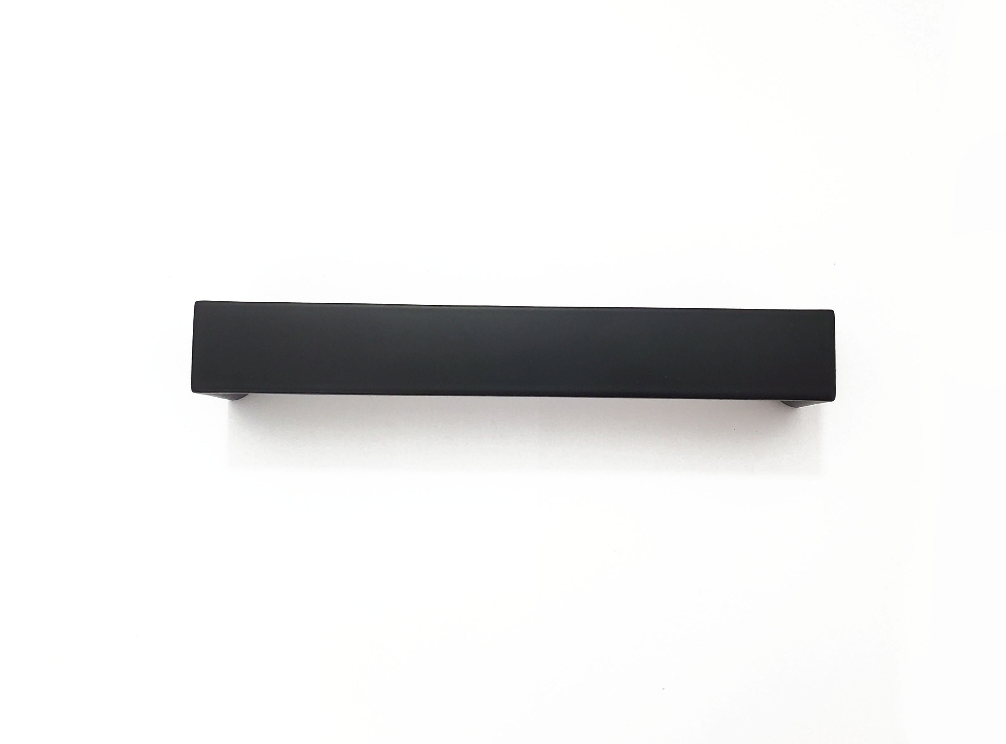 Matte black pull showing Craftsman-style cabinet hardware handles.  Sleek modern simple comtemporary HardwareDirect for kitchen and bath cabinet pulls and knobs

