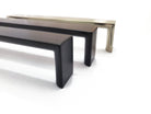 Craftsman-style cabinet hardware handles upclose side view in brushed nickel, matte black, and bronze colors. HardwareDirect for kitchen and bath cabinet pulls and knobs

