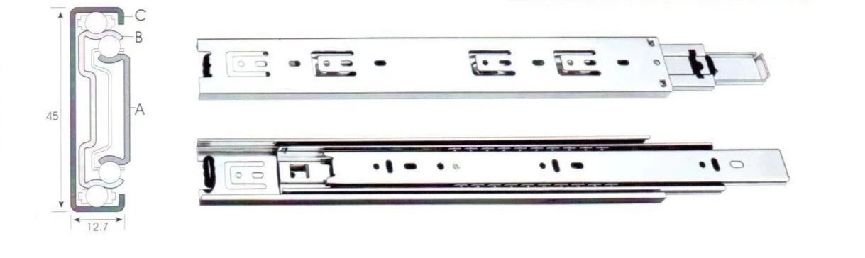 1200 Series 32mm F/E Drawer Slide 100lbs