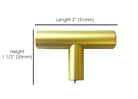 Modern Gold T Bar Kitchen Cabinet Handle Pill  Hardware
