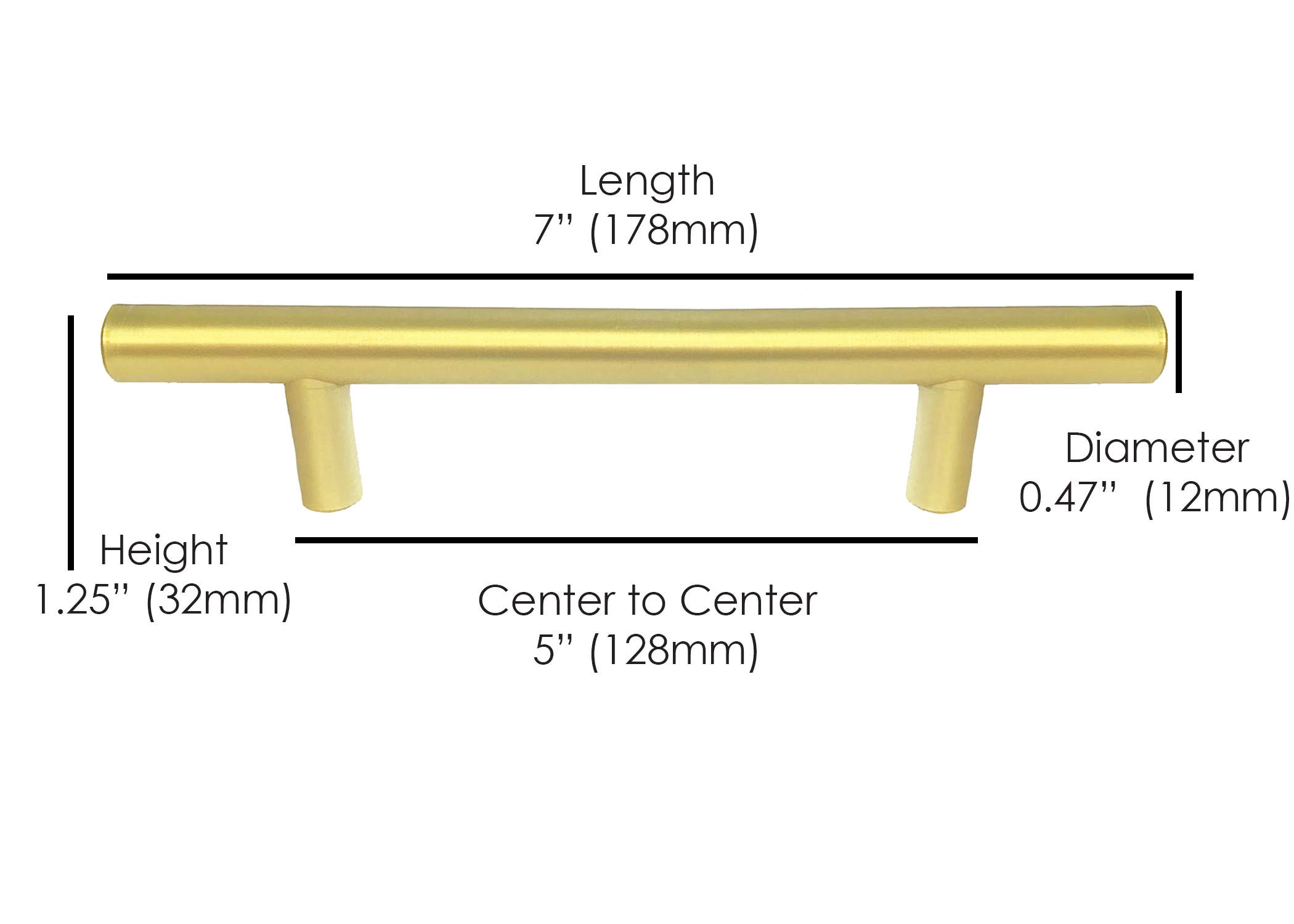Modern Gold T Bar Kitchen Cabinet Handle Pill  Hardware