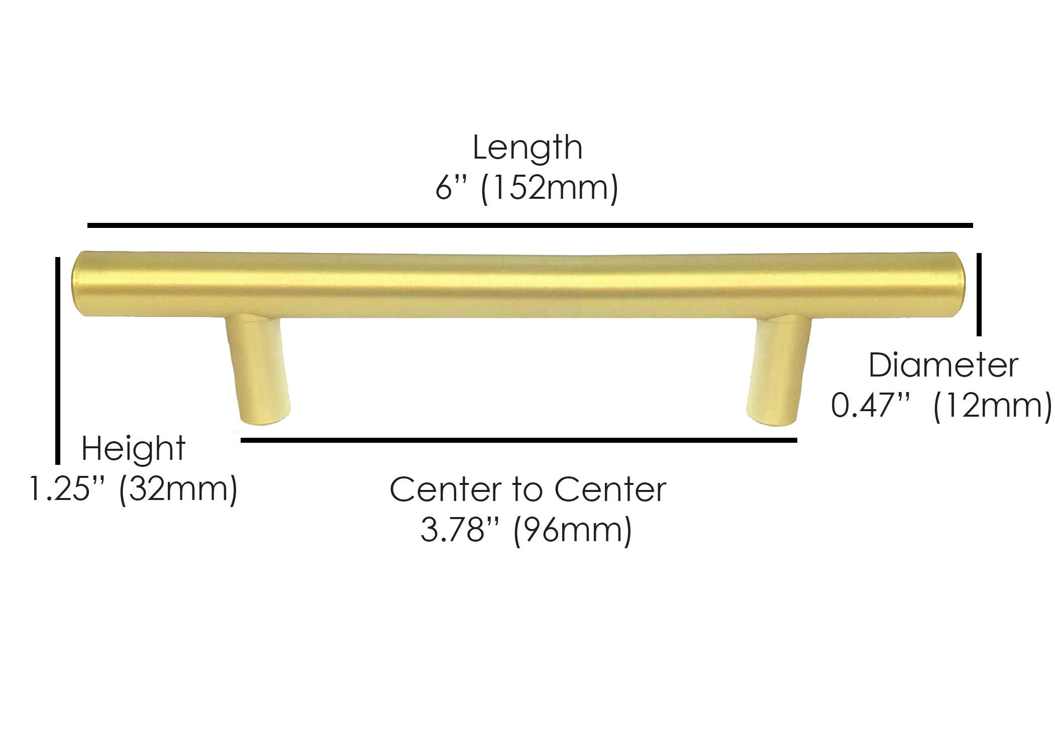 Modern Gold T Bar Kitchen Cabinet Handle Pill  Hardware