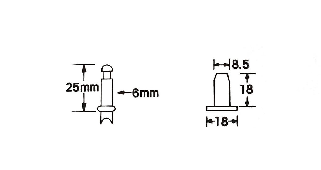 Socket Stem 6x25mm