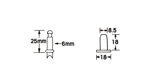 Socket Stem 6x25mm