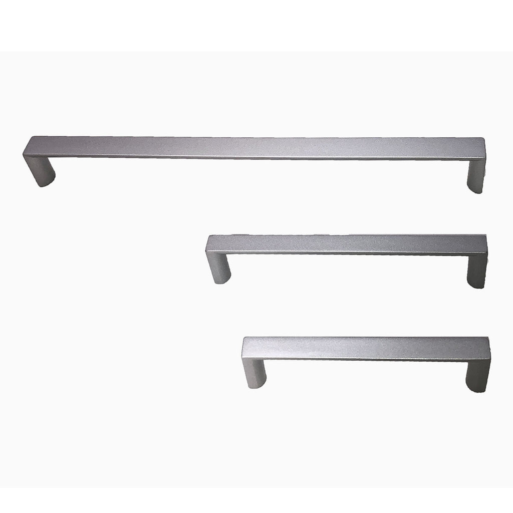 High-Quality Matte Aluminum Modern Square Pull Handles Kitchen/Bathroom Cabinet Hardware in 96mm ,128mm, 256mm Center to Center. 