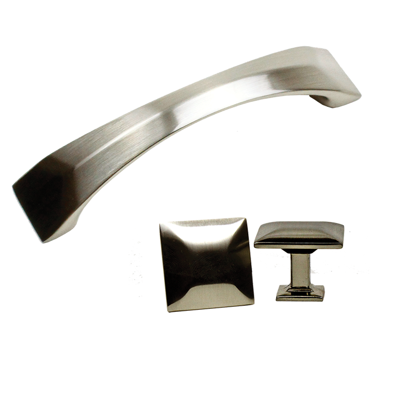Hot Selling Square Knob Rectangle Kitchen Cabinet Hardware Handle Pull Brushed Nickel