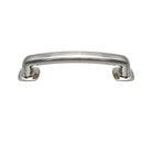 shield-shaped cabinet handles brushed nickel.  Kitchen cabinet hardware pulls and knobs.  HardwareDirect modern traditional simple